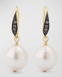 Margo Morrison - Edison Freshwater Pearl Earrings With Sapphires - Lyst