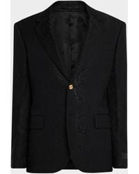 Versace - Python-Jacquard Wool-Blend Blazer - Lyst