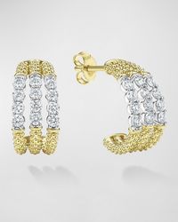 Lagos - 18k Gold Signature Caviar Superfine Half Hoop Earrings - Lyst