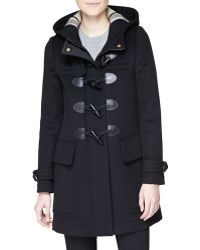 Burberry Finsdale Wool Duffle Coat - Black