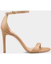 Stuart Weitzman - 100Mm Nudist Ii Leather Ankle-Strap Sandals - Lyst