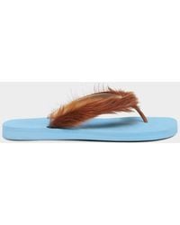 Marni - Apos;S Long Calf Hair Flip-Flop Sandals - Lyst