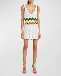 Casablanca - Chevron Lace Knit Mini Dress - Lyst
