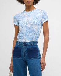L'Agence - Ressi Short-sleeve Paisley Tee - Lyst