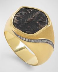 Jorge Adeler - 18K Judea Palm Frond Coin And Diamond Ring - Lyst
