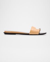 Tory Burch - Pierced Leather Toe Ring Flat Sandals - Lyst