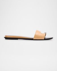 Tory Burch - Pierced Leather Toe Ring Flat Sandals - Lyst