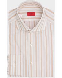 Isaia - Cotton Spread Collar Multi-Stripe Dress Shirt - Lyst
