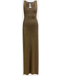 Tom Ford - Metallic Knit Open-Back Slit Maxi Dress - Lyst