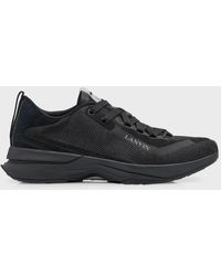 Lanvin - Mesh And Suede Runner Sneakers - Lyst