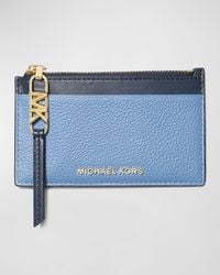 MICHAEL Michael Kors - Small Zip Leather Card Holder - Lyst