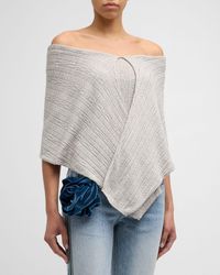 Hellessy - Clara Off-The-Shoulder Silk-Cashmere Cable Knit Top - Lyst