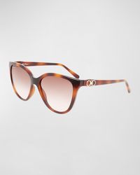 Ferragamo - Gancini Injection Plastic Cat-Eye Sunglasses - Lyst