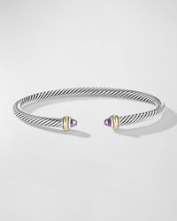 David Yurman - Cable Bracelet With Gemstone In Silver With 18k Gold, 4mm - Lyst