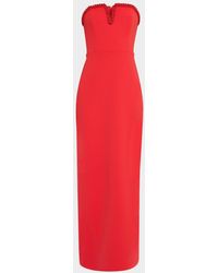 Aidan Mattox - Strapless Beaded Crepe Column Gown - Lyst
