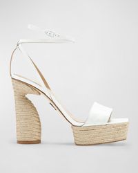 Paul Andrew - Patent Ankle-Strap Espadrille Sandals - Lyst