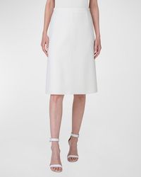 Akris - Wool Double Face Stretch A-Line Skirt - Lyst