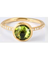 Marco Bicego - Jaipur Color Stackable Ring With Peridot And Diamonds, Size 7 - Lyst