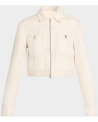 Veronica Beard - Patty Cropped Denim Moto Jacket - Lyst