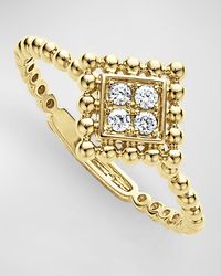 Lagos - 18k Covet Diamond Small Pave Center Stack Ring, Size 7 - Lyst