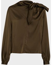 Ramy Brook - Harry Tie-Neck Silk Blouse - Lyst