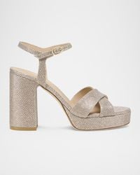 Stuart Weitzman - Dayna Metallic Crisscross Platform Sandals - Lyst