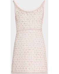 Giambattista Valli - Check Metallic Eyelash Tweed Sleeveless Mini Dress - Lyst