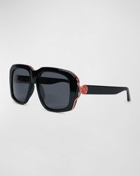 Casablancabrand - Contrast Rim Logo Square Acetate & Nylon Sunglasses - Lyst