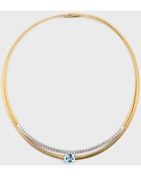 Marco Bicego - 18k Masai Yellow Gold Necklace With Diamonds And Aquamarine - Lyst