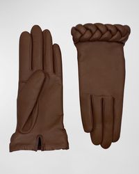 Agnelle - Edith Braided Leather Gloves - Lyst
