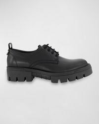 Karl Lagerfeld - Plain Toe Leather Derby Shoes - Lyst