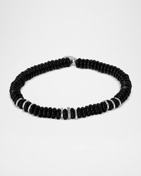 Tateossian - Sterling Disc Gear And Agate Beaded Bracelet - Lyst