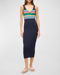 STAUD - Dana Sleeveless Knit Multi-Stripe Midi Dress - Lyst