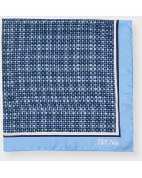 Zegna - Pinpoint Quadri Colorati Silk Pocket Square - Lyst