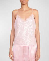STAUD - Kezia Sequin Cami Top With Lace - Lyst