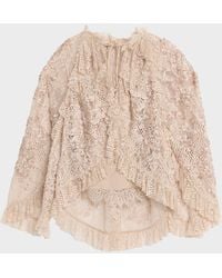 Kobi Halperin - Harmony Ruffle-Trim Lace Blouse - Lyst