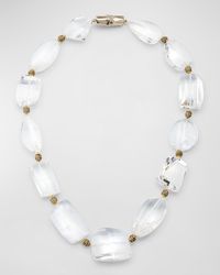 Verdura - 18K Rock Crystal And Diamond Necklace - Lyst