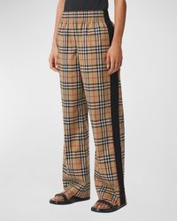 Burberry - Louane Side Stripe Vintage Check Trousers - Lyst