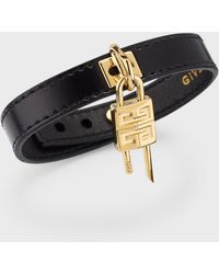 Givenchy - Mini Golden Lock Leather Bracelet - Lyst