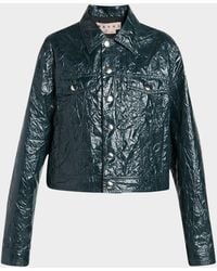 Marni - Glossy Crinkled Jacket - Lyst