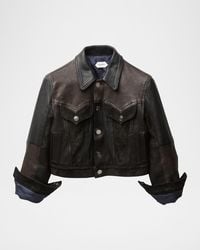 Versace - Slim Leather Patchwork Jacket - Lyst
