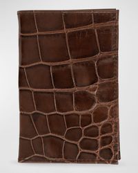 Abas - Glazed Alligator Leather Bifold Card Case - Lyst