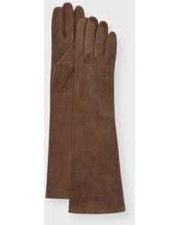 Portolano - Long Silk-Lined Suede Gloves - Lyst