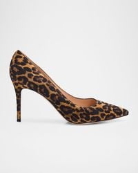 Gianvito Rossi - 85Mm Gianvito Leopard Suede Pointed-Toe Pumps - Lyst