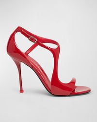 Alexander McQueen - Twist Patent Ankle-Strap Sandals - Lyst