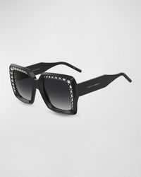 Carolina Herrera - Embellished Beveled Acetate Square Sunglasses - Lyst