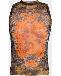 Jean Paul Gaultier - Medallion Printed Mesh Tank Top - Lyst