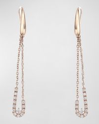 Krisonia - 18k Rose Gold Chain Earrings With Diamonds - Lyst