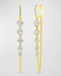 Rahaminov Diamonds - 18k Yellow Gold Round Diamond Chain And Huggie Earrings - Lyst