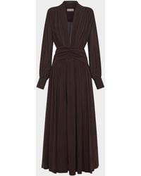 Nicholas - Jocelyn Ruched Deep V-Neck Gown - Lyst
